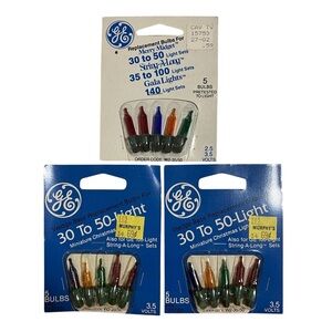 Vintage GE 3.5 Volts W2-35/50 Replacement Bulbs for Merry Midget String A Long